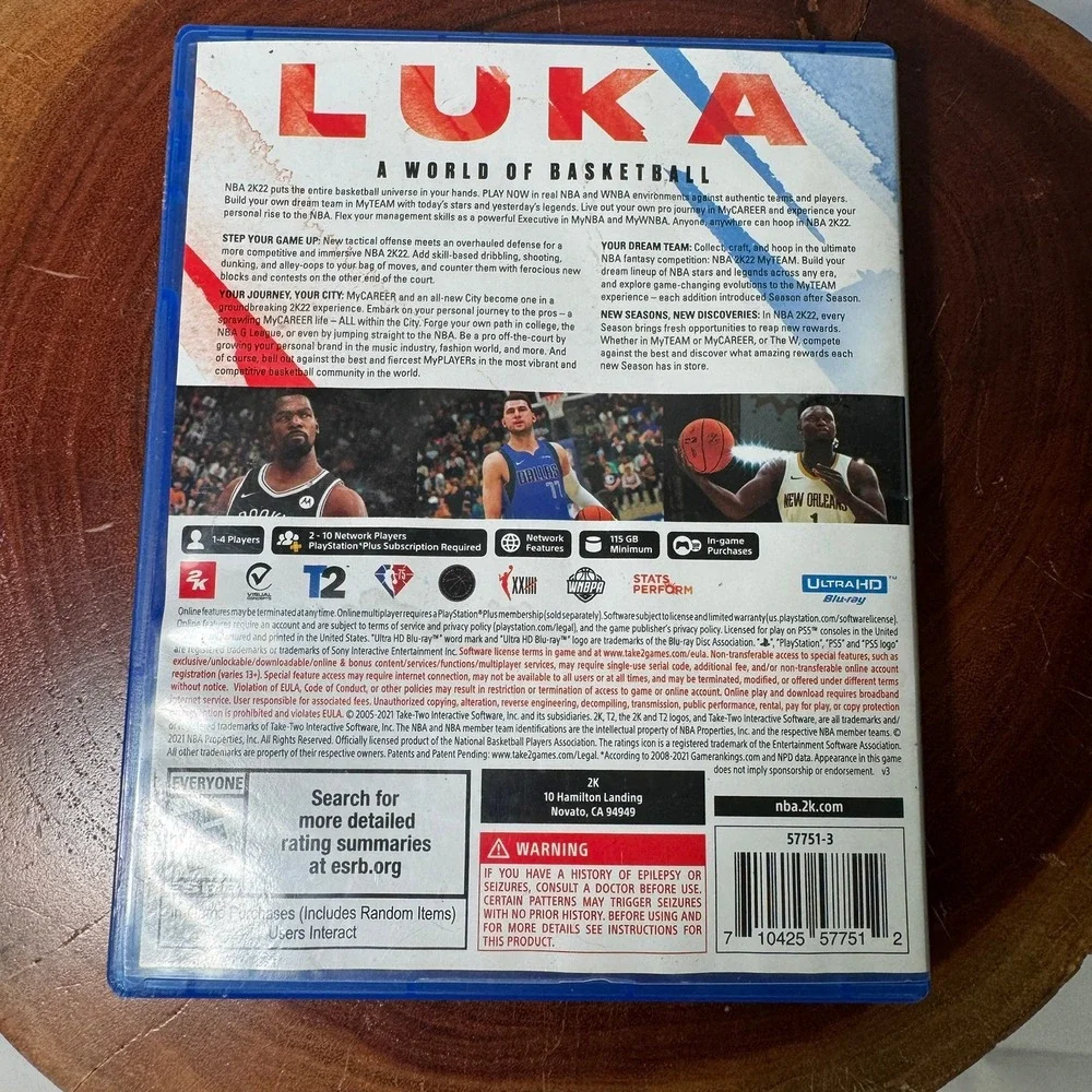 NBA 2K22 Sony PlayStation 5 PS5 Basketball‎ Video Game Luka Doncic 2K Sports